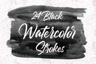 24 Black Watercolor Strokes Textures Review