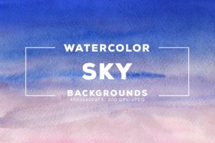 30 Watercolor Sky Gradient Backgrounds