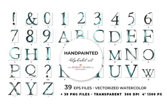 Elegant Grey Watercolour Alphabet for Crafts