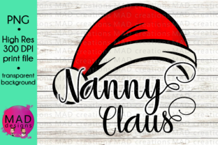 Nanny Claus - Watercolor Santa Hat for Crafts