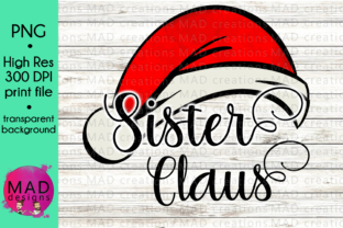 Sister Claus Watercolor Santa Hat for Crafts