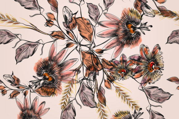 Vector Flower Pattern Watercolor Style Review