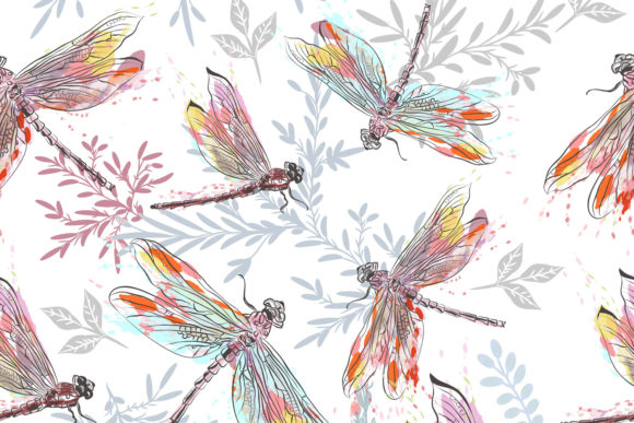 Vector Pattern Dragonfly in Watercolor Review