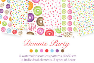 Watercolor Donuts Party: Sweet Patterns