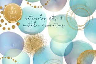 Watercolor Dot Metallic Clipart for Crafts