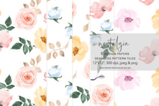 Watercolor Floral Seamless Patterns for Crafters