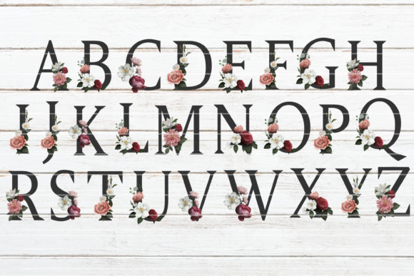 Watercolor Flower Alphabet Bundle for Crafts