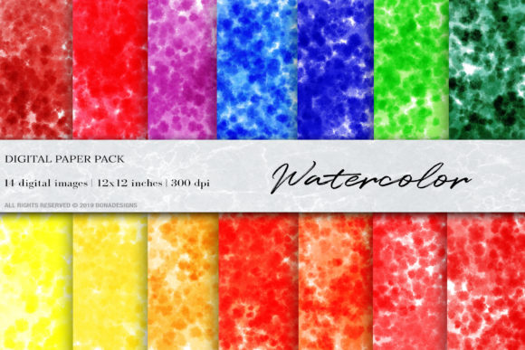 Watercolor, Ink Digital Papers and Textures