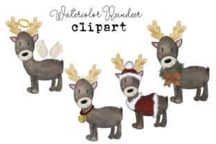 Watercolor Reindeer Clipart for Crafts
