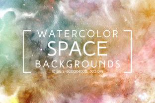 Watercolor Space Backgrounds for Digital Sales